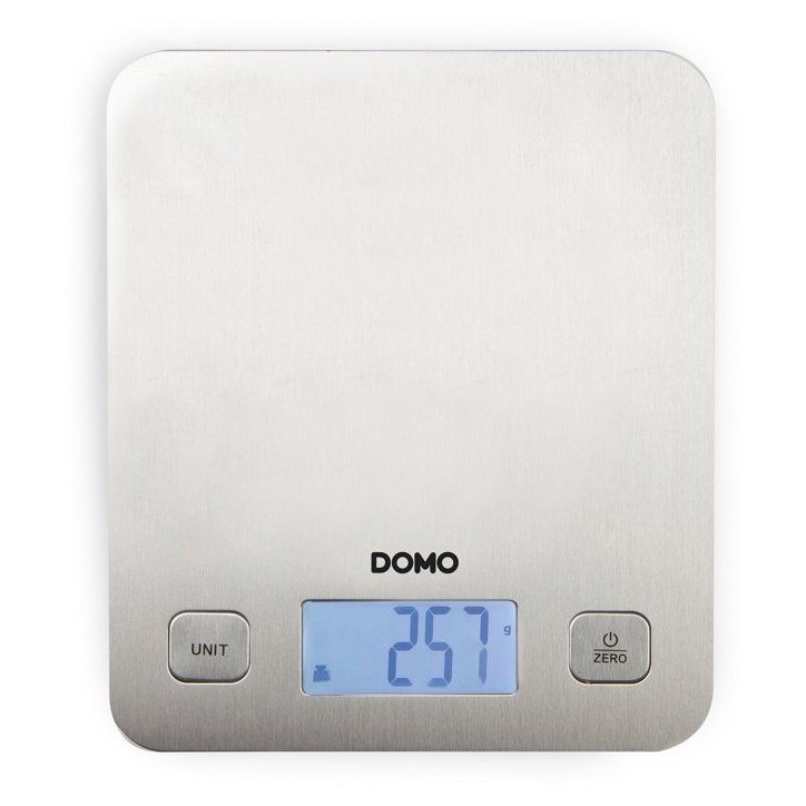 DOMO DO9239W - Balance culinaire éléctronique - Tare - Arret auto - Jusqu'a 1 gramme pres - Plateau de pesage inox DOMO DO9239W - Balance culinaire éléctronique - Tare - Arret auto - Jusqu'a 1 gramme pres - Plateau de pesage inox