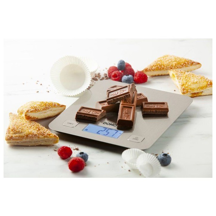 DOMO DO9239W - Balance culinaire éléctronique - Tare - Arret auto - Jusqu'a 1 gramme pres - Plateau de pesage inox DOMO DO9239W - Balance culinaire éléctronique - Tare - Arret auto - Jusqu'a 1 gramme pres - Plateau de pesage inox