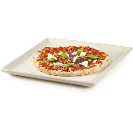 Pierre a pizza et a pain - DOMO - En pierre réfractaire - 35 x 34 cm - Blanc