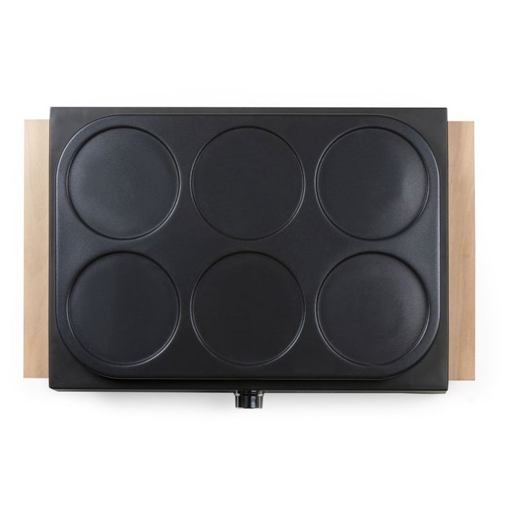 Crepiere - DOMO - DO8717P - 1000 W - Pour 6 crepes de Ø 11,5 cm - Thermostat réglable - Noir / Bois Crepiere - DOMO - DO8717P - 1000 W - Pour 6 crepes de Ø 11,5 cm - Thermostat réglable - Noir / Bois