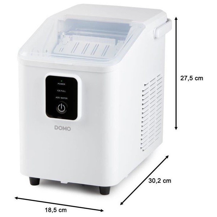 Machine a glaçons - DOMO - DO9292IB - Fonction autonettoyante - Portable - 12 kg/ 24h - Blanc Machine a glaçons - DOMO - DO9292IB - Fonction autonettoyante - Portable - 12 kg/ 24h - Blanc