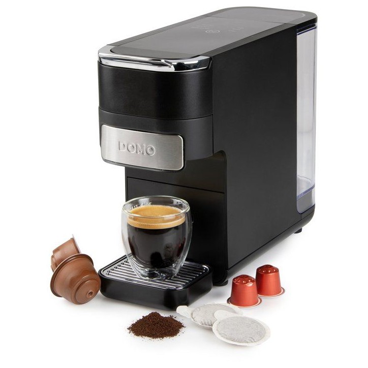 Machine a expresso 4-en-1 - DOMO - 1525 W - 1,5 L - Noir Machine a expresso 4-en-1 - DOMO - 1525 W - 1,5 L - Noir