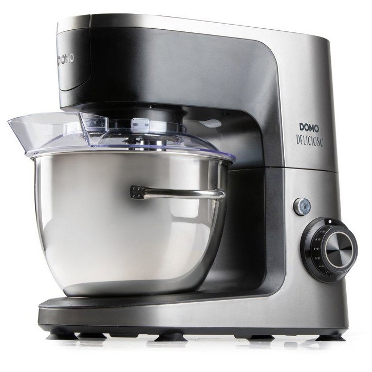 Robot pâtissier multifonction - DOMO - 1200 W - 4,5 L - 8 vitesses + Pulse - Gris / Noir Robot pâtissier multifonction - DOMO - 1200 W - 4,5 L - 8 vitesses + Pulse - Gris / Noir