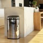 Poubelle de cuisine push - CITY - KITCHEN MOVE - 58 L - Ouverture simple pression - Inox avec cerclage