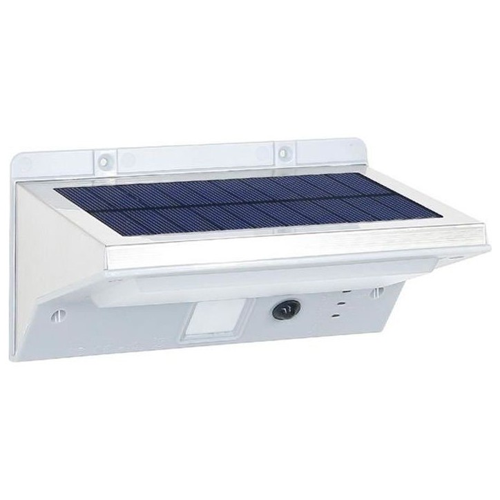 Spot solaire mural extérieur étanche avec détecteur - LUMI JARDIN - 21 LEDs - 330 Lm - Tete pivotante a 120°C Spot solaire mural extérieur étanche avec détecteur - LUMI JARDIN - 21 LEDs - 330 Lm - Tete pivotante a 120°C