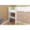 PARISOT SLIDE - Lit toboggan enfant - Décor Blanc et Chene Jackson -