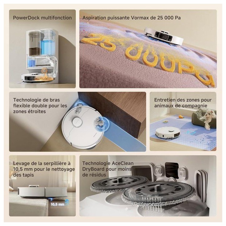 DREAME L10s Ultra Gen3 - Robot Aspirateur Laveur - 25000Pa - Brosse Latérale Rétractable - Auto-Nettoyage Serpilliere DREAME L10s Ultra Gen3 - Robot Aspirateur Laveur - 25000Pa - Brosse Latérale Rétractable - Auto-Nettoyage Serpilliere