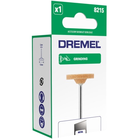 Meule a rectifier - DREMEL - 8215 - En oxyde d'aluminium - Diametre 25,4mm - Forme cylindrique