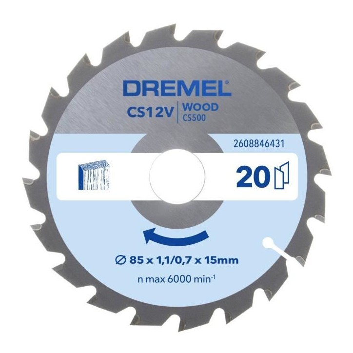 Lame bois pour scie circulaire CS500 - DREMEL Blueprint Lame bois pour scie circulaire CS500 - DREMEL Blueprint