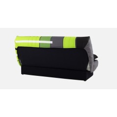 Canapé convertible clic clac 3 places - Tissu motif Piste vert - L 19