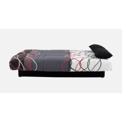 Canapé convertible clic clac 3 places - Tissu motif Graffiti rouge &