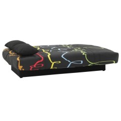 Canapé convertible clic clac 3 places - Tissu motif Graffiti - L 190