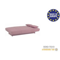 Canapé convertible clic clac 3 places - Tissu Rose - L 190 x P 92 cm