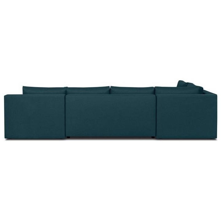 Canapé d'angle panoramique convertible -7 places - INDIAN - Tissu 100% polyester - Bleu canard - 360 x 228 cm Canapé d'angle panoramique convertible -7 places - INDIAN - Tissu 100% polyester - Bleu canard - 360 x 228 cm