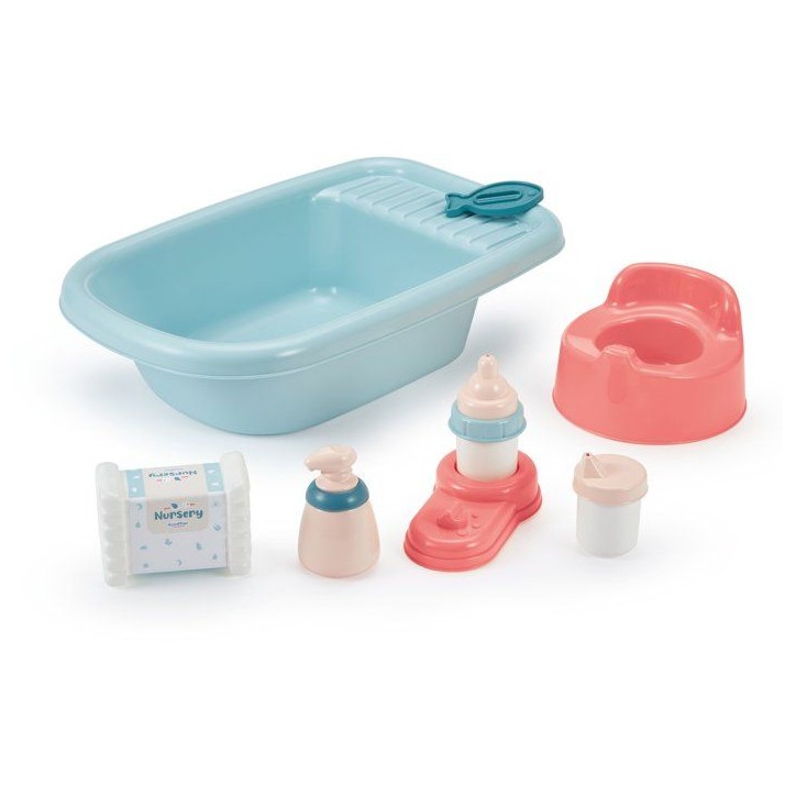 ECOIFFIER Nursery 787 - Baignoire Garnie 32 cm - 18 mois - Le bain de bébé