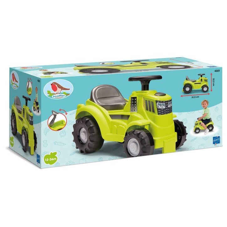 ECOIFFIER Jardin 4351 - Porteur Tracteur 51,5 cm - 12-36 mois - le Futur Meilleur Ami de votre Enfant ECOIFFIER Jardin 4351 - Porteur Tracteur 51,5 cm - 12-36 mois - le Futur Meilleur Ami de votre Enfant