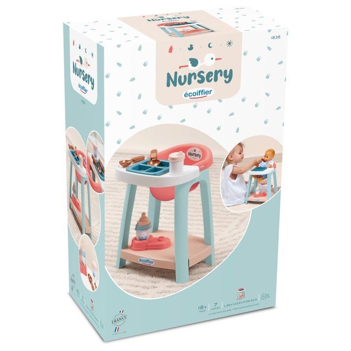 ECOIFFIER Nursery 1836 - Chaise Haute - 18 mois - Les premiers repas de Grands ECOIFFIER Nursery 1836 - Chaise Haute - 18 mois - Les premiers repas de Grands