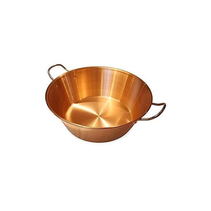 BAUMALU Bassine a confiture cuivre 38 cm 12/10eme anses inox - 9 litres environ BAUMALU Bassine a confiture cuivre 38 cm 12/10eme anses inox - 9 litres environ