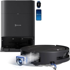 ECOVACS T80 OMNI - Robot Aspirateur Laveur - 18 000 Pa - Nettoyage Automatique instantané OZMO Roller - ZeroTangle 3.0