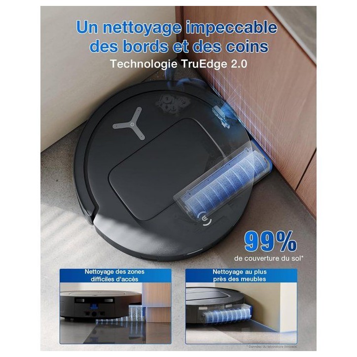 ECOVACS T80 OMNI - Robot Aspirateur Laveur - 18 000 Pa - Nettoyage Automatique instantané OZMO Roller - ZeroTangle 3.0 ECOVACS T80 OMNI - Robot Aspirateur Laveur - 18 000 Pa - Nettoyage Automatique instantané OZMO Roller - ZeroTangle 3.0