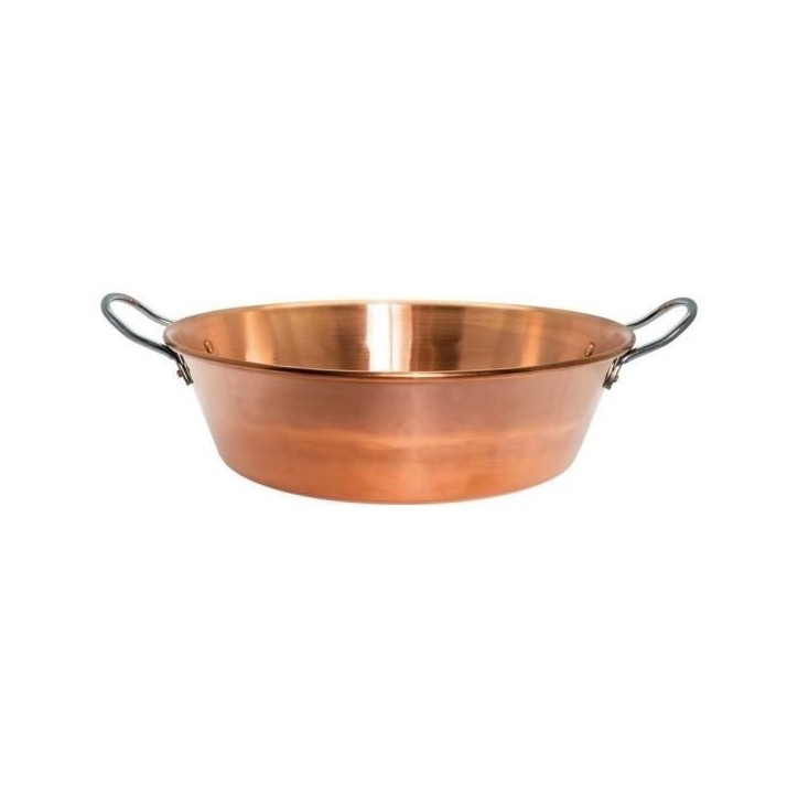 BAUMALU Bassine a confiture cuivre 38 cm 12/10eme anses inox - 9 litres environ BAUMALU Bassine a confiture cuivre 38 cm 12/10eme anses inox - 9 litres environ