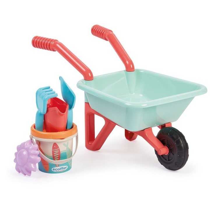 ECOIFFIER Plage 263 - Brouette Garni Plage - 18 mois - Tout le Nécessaire pour jouer dans le sable