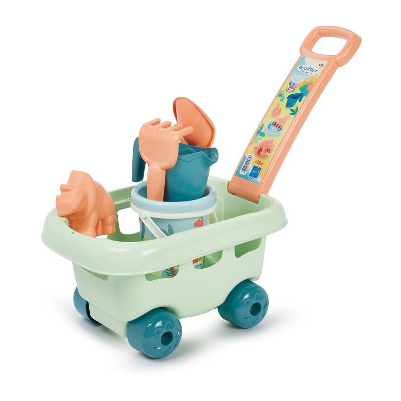 ECOIFFIER Plage 465 - Chariot Dino Garni - 18 mois - Tout transporter