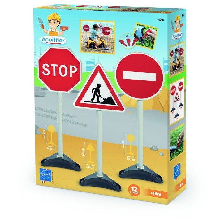 ECOIFFIER Tp 476 - 3 Panneaux Signalisation - 18 mois - Une signalisation grandeur nature ECOIFFIER Tp 476 - 3 Panneaux Signalisation - 18 mois - Une signalisation grandeur nature