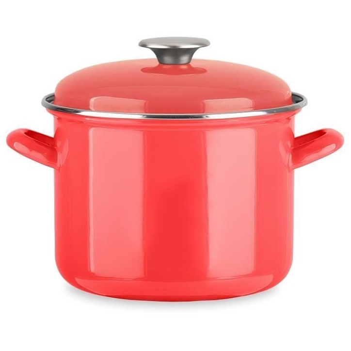Traiteur - BAUMALU - Tous feux dont induction - Émail 22 x 16 cm - Coloris rouge