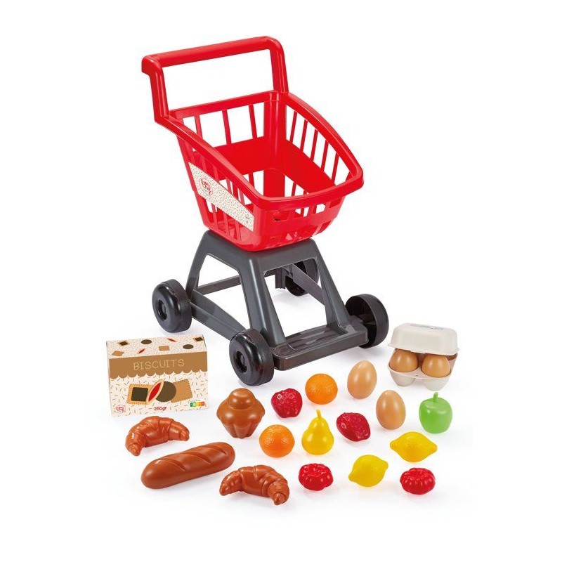 Chariot de courses garni - ECOIFFIER - 20 aliments - Des 18 mois