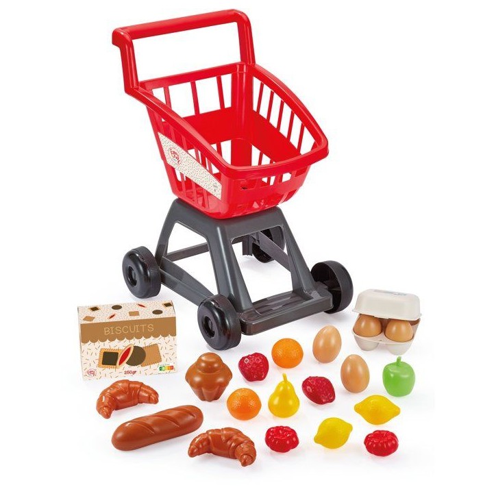 Chariot de courses garni - ECOIFFIER - 20 aliments - Des 18 mois Chariot de courses garni - ECOIFFIER - 20 aliments - Des 18 mois