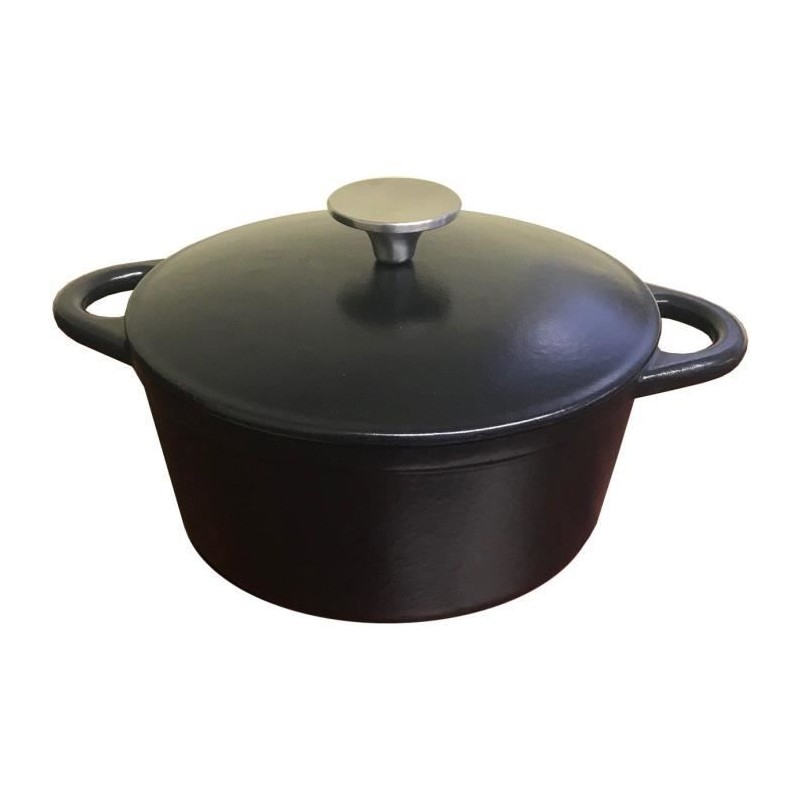 Cocotte en fonte - BAUMALU - 336407 - Ronde 26 cm - Noir mat Cocotte en fonte - BAUMALU - 336407 - Ronde 26 cm - Noir mat