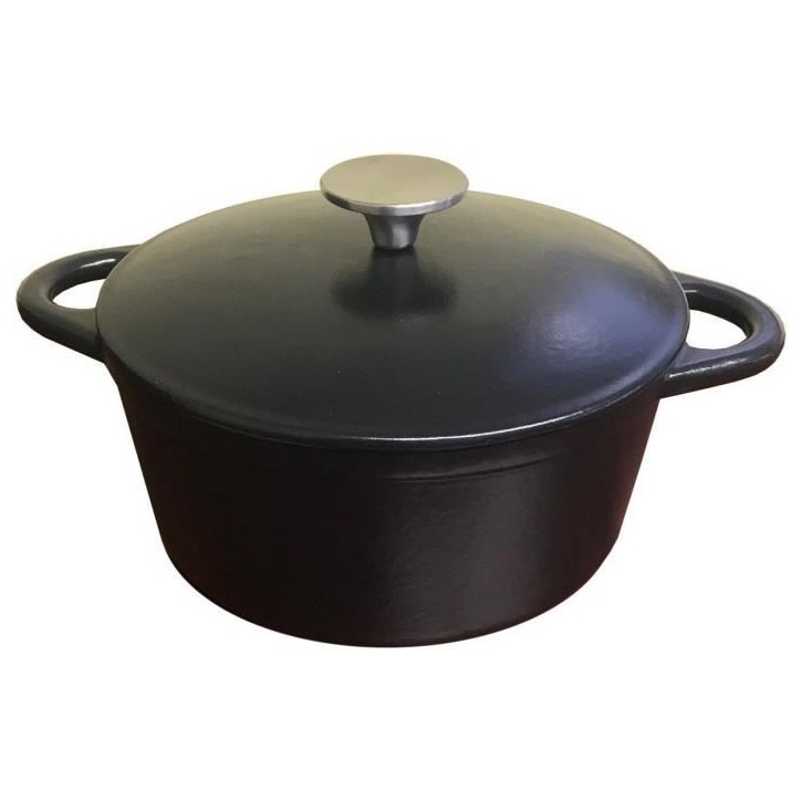 Cocotte en fonte - BAUMALU - 336407 - Ronde 26 cm - Noir mat Cocotte en fonte - BAUMALU - 336407 - Ronde 26 cm - Noir mat