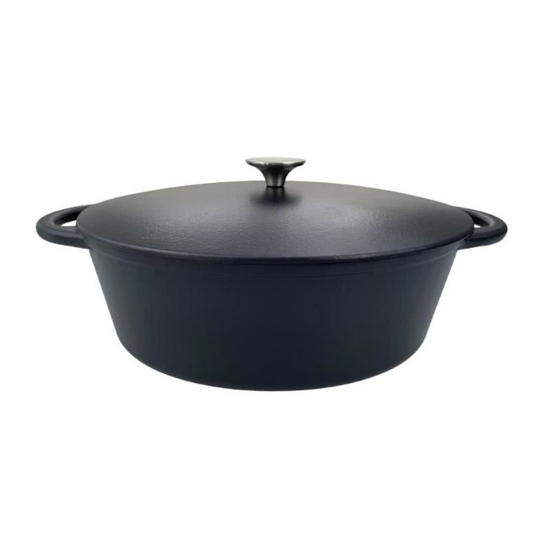 Cocotte en fonte - BAUMALU - 336408 - Ovale 33 cm - Noir mat Cocotte en fonte - BAUMALU - 336408 - Ovale 33 cm - Noir mat