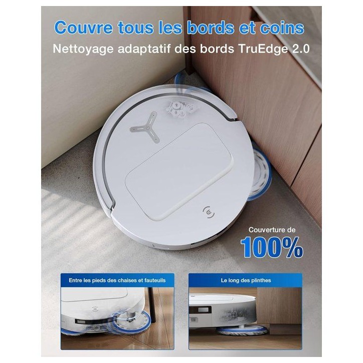 ECOVACS DEEBOT T50 OMNI Gen3 - Aspirateur Robot Laveur - Brosse latérale et Patin Extensibles - 25 000 Pa - Lavage 75 °C - Ult ECOVACS DEEBOT T50 OMNI Gen3 - Aspirateur Robot Laveur - Brosse latérale et Patin Extensibles - 25 000 Pa - Lavage 75 °C - Ult