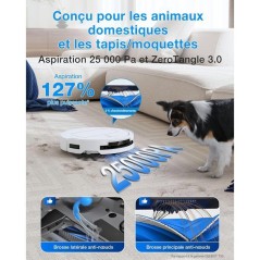 ECOVACS DEEBOT T50 OMNI Gen3 - Aspirateur Robot Laveur - Brosse latér