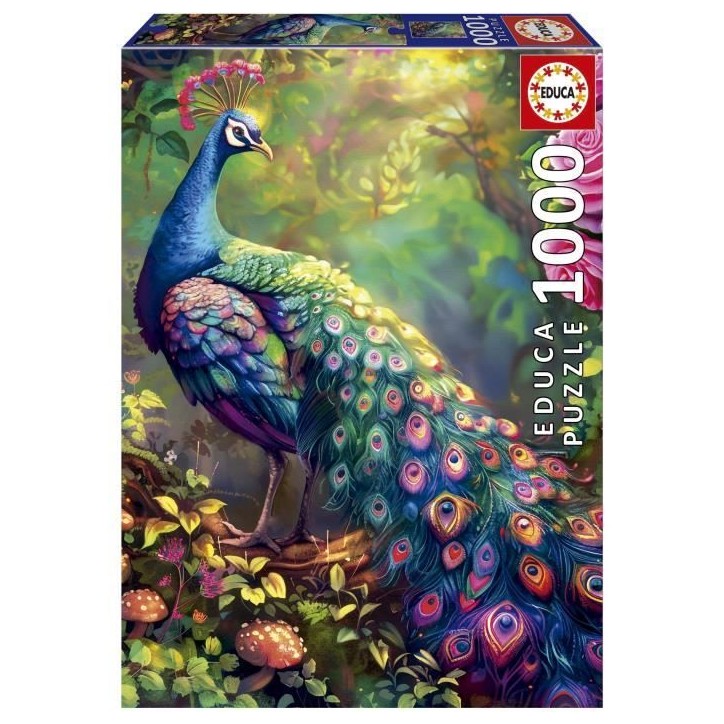 Puzzle - EDUCA - Jardin de Paons - 1000 pieces - 68x48 cm - Pour adultes a partir de 12 ans Puzzle - EDUCA - Jardin de Paons - 1000 pieces - 68x48 cm - Pour adultes a partir de 12 ans