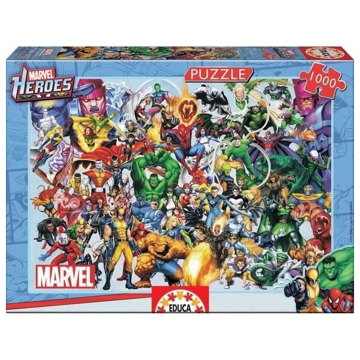 Puzzle Marvel 1000 pieces - EDUCA - Collage des héros - Dessins animés et BD Puzzle Marvel 1000 pieces - EDUCA - Collage des héros - Dessins animés et BD