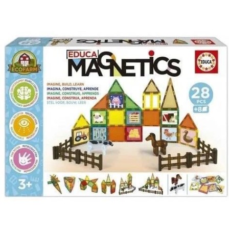 Magnetics Ecoferme - Jeu de construction - EDUCA - 28 pieces magnétiq