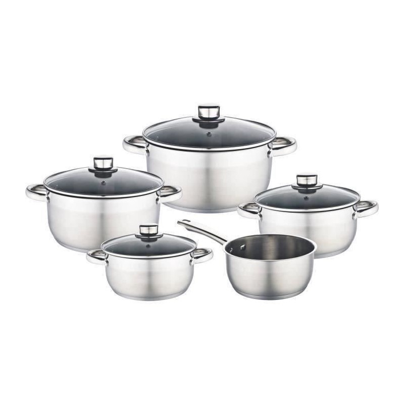 BAUMALU 341979 Batterie 9 pieces inox - Tous feux dont induction BAUMALU 341979 Batterie 9 pieces inox - Tous feux dont induction