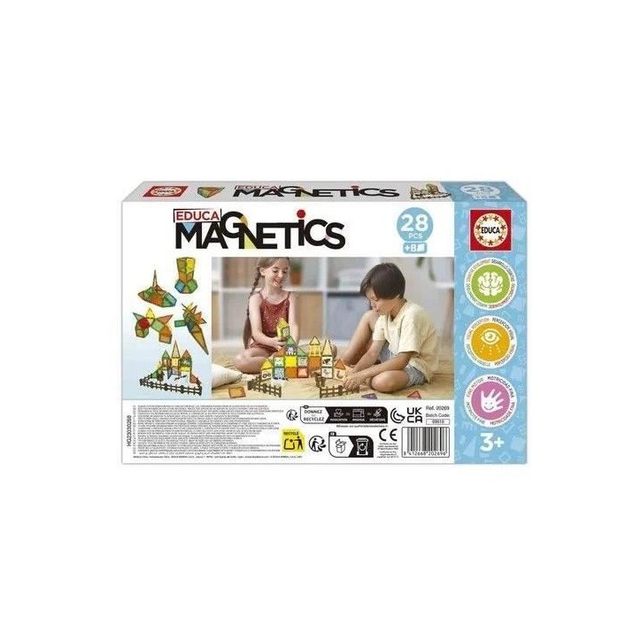 Magnetics Ecoferme - Jeu de construction - EDUCA - 28 pieces magnétiques, 2 animaux, 8 cartes - Des 3 ans Magnetics Ecoferme - Jeu de construction - EDUCA - 28 pieces magnétiques, 2 animaux, 8 cartes - Des 3 ans