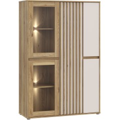 Meuble de Rangement Bibliotheque - ELISTON - FORTE - Blanc Mat & Chene