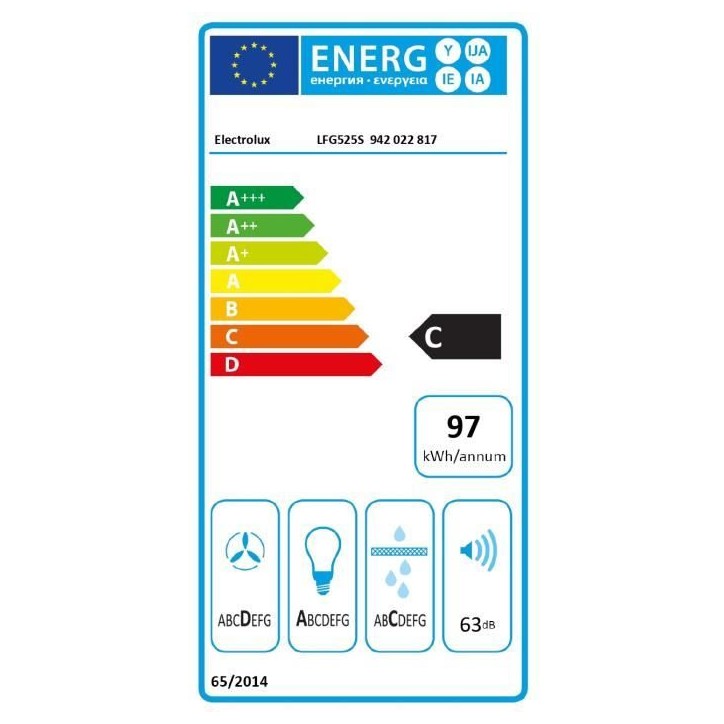 Groupe aspirant - ELECTROLUX - LFG525S - H 245 x L 520 x P 285 mm Groupe aspirant - ELECTROLUX - LFG525S - H 245 x L 520 x P 285 mm