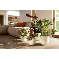 ELHO Pot de fleurs - Jazz Rond - Blanc - L 35 x B 34.5 x H 32 cm - Int