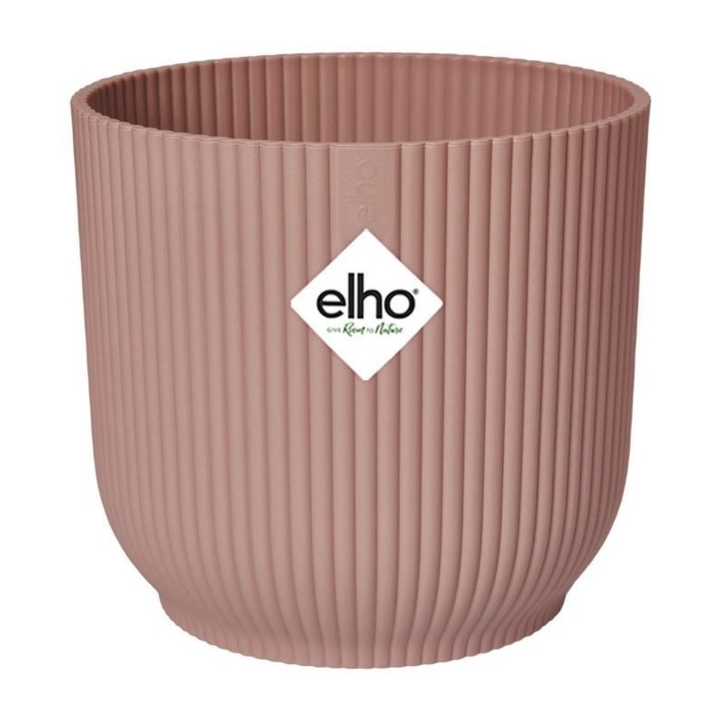 ELHO Pot de fleurs Rond VIBES - Ø25 x H23cm - Plastique - Rose poudr