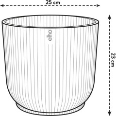 ELHO Pot de fleurs Rond VIBES - Ø25 x H23cm - Plastique - Rose poudré