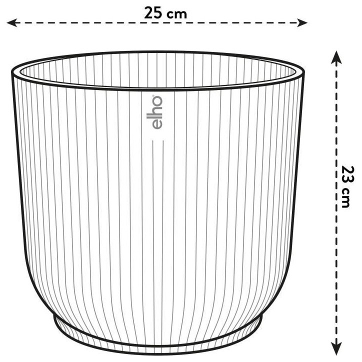 ELHO Pot de fleurs Rond VIBES - Ø25 x H23cm - Plastique - Rose poudré