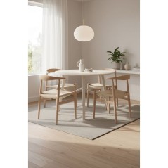 Table a Manger ELURU - Beige - Ronde - 4 personnes - 100 x 76 cm