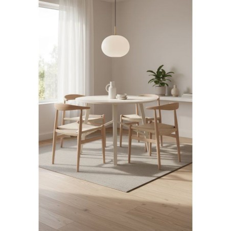 Table a Manger ELURU - Beige - Ronde - 4 personnes - 100 x 76 cm