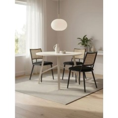 Table a Manger ELURU - Beige - Ronde - 4 personnes - 100 x 76 cm